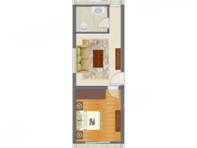 1室1厅 59.70平米户型图