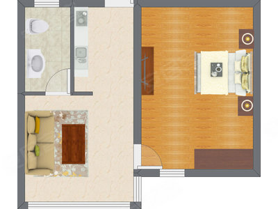 1室1厅 40.27平米