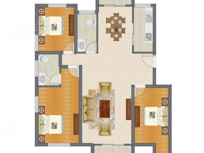 3室2厅 90.08平米