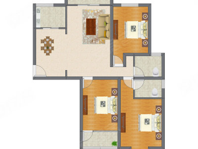 3室2厅 136.12平米