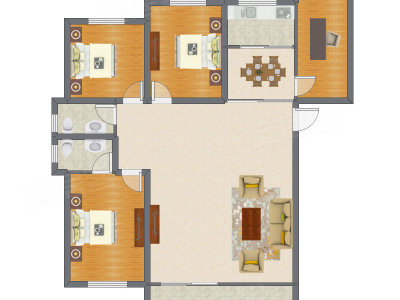 4室2厅 121.00平米户型图