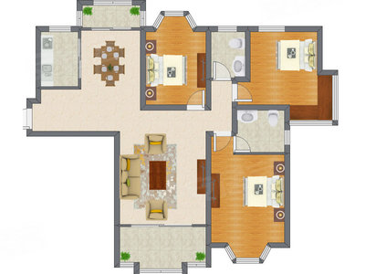 3室2厅 123.53平米