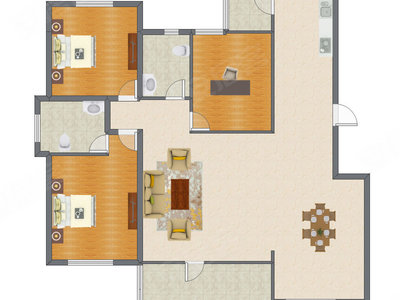 3室2厅 132.43平米