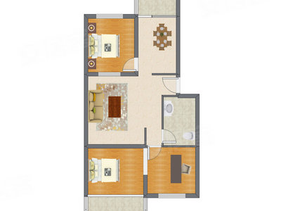 3室2厅 90.76平米