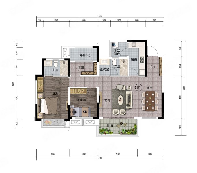 江口水镇3室2厅112㎡79万二手房图片