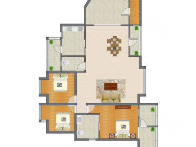 3室2厅 152.40平米