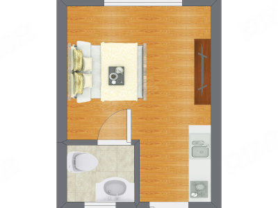 1室1厅 15.92平米户型图