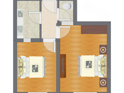 2室1厅 52.10平米