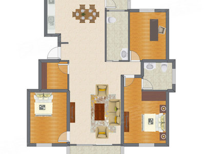 3室2厅 131.80平米