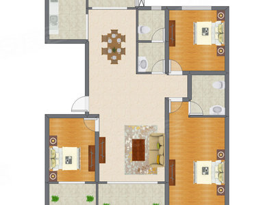 3室2厅 152.90平米