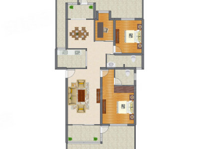 3室2厅 125.43平米