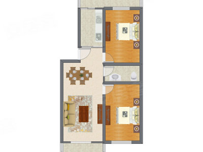 2室2厅 99.28平米户型图