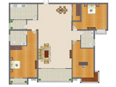 3室2厅 236.00平米户型图