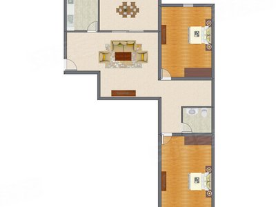 2室1厅 190.00平米