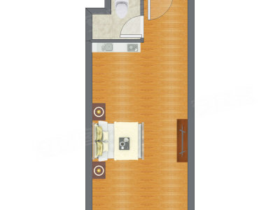 1室0厅 44.70平米