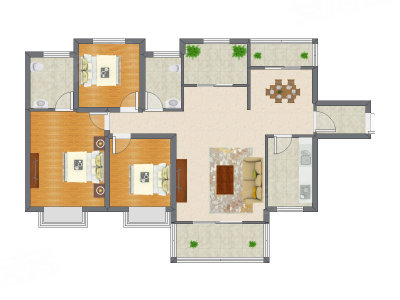 3室2厅 96.15平米