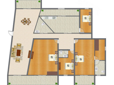 4室2厅 266.00平米户型图