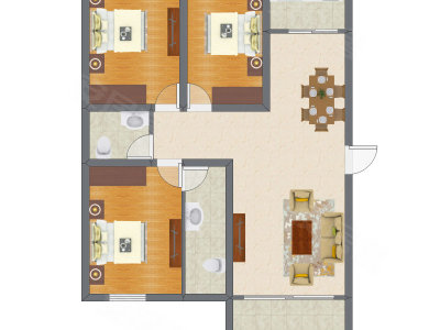 3室2厅 127.85平米