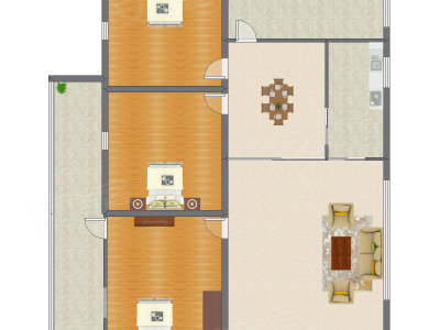 3室2厅 231.00平米户型图