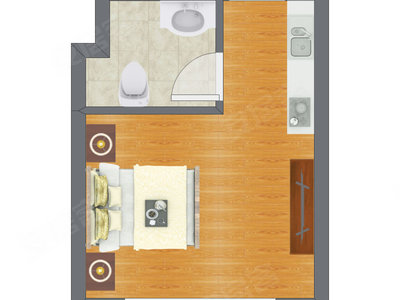 1室0厅 29.20平米户型图