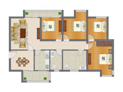 4室2厅 127.90平米