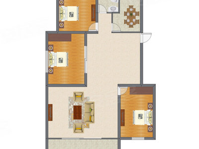 3室2厅 125.43平米