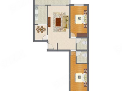 2室2厅 115.00平米