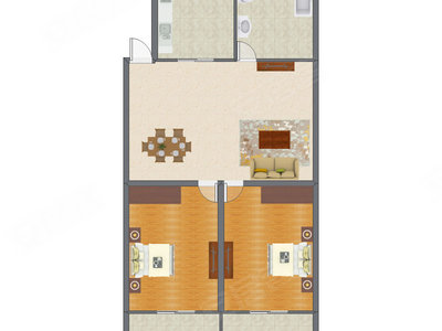 2室2厅 119.00平米户型图