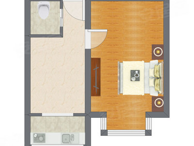 1室1厅 42.60平米
