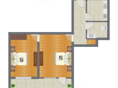 2室0厅 69.24平米户型图