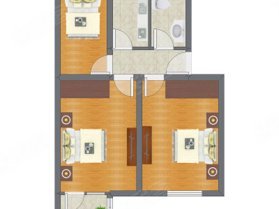3室1厅 70.98平米