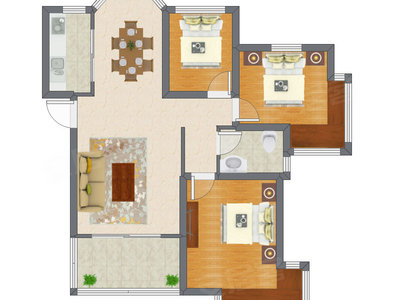 3室2厅 98.10平米
