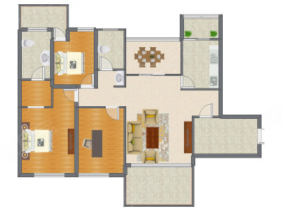 3室2厅 127.25平米