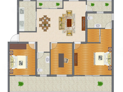 3室2厅 121.21平米