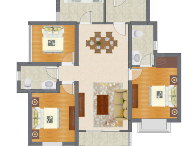 3室2厅 94.00平米户型图