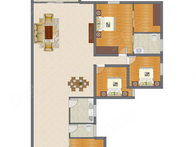 3室2厅 168.05平米