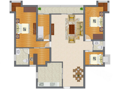 4室2厅 143.80平米