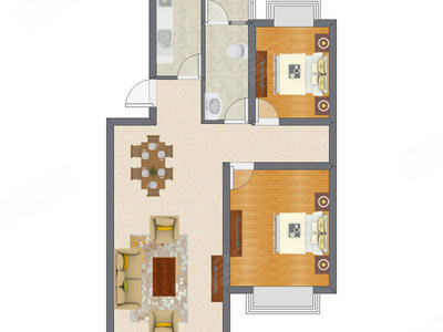 2室2厅 98.10平米户型图
