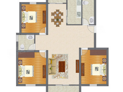 3室2厅 127.97平米