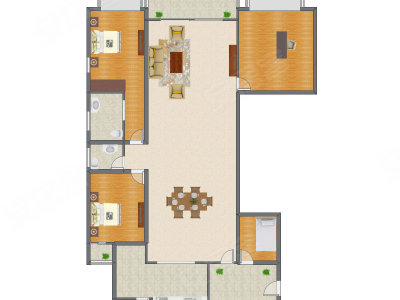 4室3厅 200.26平米