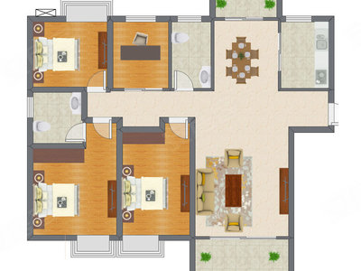 4室2厅 107.76平米