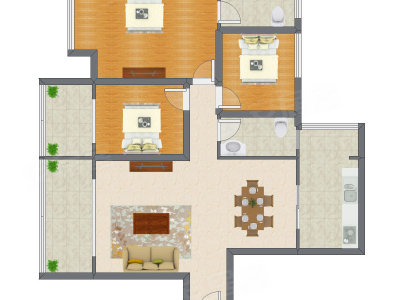 3室2厅 122.32平米