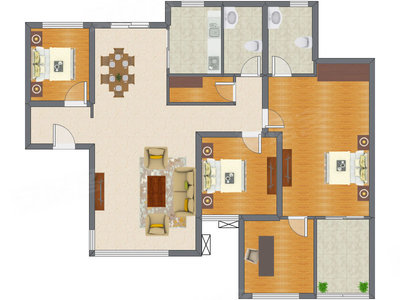 4室2厅 155.41平米
