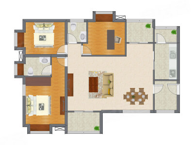 3室2厅 101.90平米