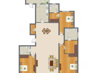 3室2厅 260.65平米户型图