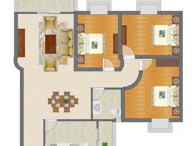 3室2厅 98.55平米