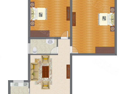 2室1厅 95.00平米户型图