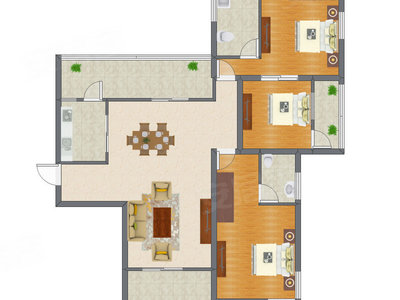 3室2厅 113.56平米