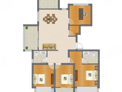 4室2厅 100.00平米户型图