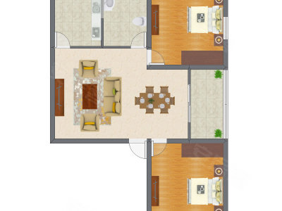 2室2厅 89.00平米